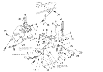 Controls Diagram and Parts List for Z-FORCELX54KW (17AIDAUC010)(2018) Cub Cadet Lawn Tractor